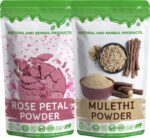 Rose Petal Powder & Mulethi Powder Combo | 100% Pure & Natural Herbal Powders | Skin Brightening, Pigmentation Care, Glow Enhancement & Herbal Wellness | Chemical-Free Ayurvedic Skincare (Pack Of 2) - Image 2
