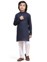 SKAVIJ Kids Kurta Pajama Set Soft Cotton Solid 2-Piece Set for Boys - Image 2