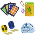 Safe-O-Kid® Mosquito & Outdoor Protection Kit | 24 Ayurvedic Anti-Mosquito Patches, 1 Anti-Mosquito Pouch, 2 Mosquito Repellent Bands & 1 Baby Cotton Helmet | Outdoor Safety for Babies – Assorted - Image 2