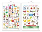Set of 2 Shapes and Arabic Alphabet (Arabic) Early Learning Educational Charts for Kids | 20"X30" inch |Non-Tearable and Waterproof | Double Sided Laminated | Perfect for Homeschooling, Kindergarten and Nursery Students - Image 2