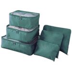 Shopper526-Piece Packing Cubes Set with Laundry Travel Bag Multifuctional Water Resistant Mesh Clothing Storage Packages, Compression Travel Luggages Packing Organizer Pouch (Green) - Image 2