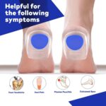 Silicone Gel Heel Cups for Heel Pain Relief – Orthopedic Heel Pads for Plantar Fasciitis & Heel Spur, Shock Absorbing Anti-Slip Heel Cushion Inserts for Men & Women Shoes, Foot Pain Support (1 Pair, Large) - Image 2