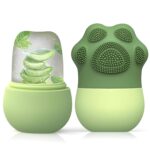 SkinSide Ice Roller for Face with Scrubber | Ice Roller for Face | For Men & Women | Ice Cube Roller for Glowing Skin & Puffy Eyes | Reusable & Unbreakable (Green) - Image 2