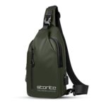 Storite Small Sling Crossbody Bag for Men Women, Waterproof Backpack Shoulder Daypack Cross Body Chest Bags With USB Charger Port for Casual Travel Hiking Outdoor Sports (Olive - 31 x 17 x 8 Cm) - Image 2