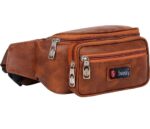 Swanky Leather Waist Pack Travel Bag for Money|Belt| Cards| Mobile|Documents|Books and Bills Dairy Pouch Cross Side Bags for Men Women. with Belt Stylish Waist Luggage Accessories with Trust, Brown - Image 2