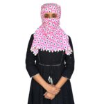 Switchon Export quality Cotton Innovative scarf cum Hijab with adjustable closer hook and loop tape (Pink_Multi) - Image 2