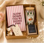 THE UMBERALLA Store Gift Hamper for Women | Journal Glass Tumbler with Straw Teddy Bear Candle Wax Sachet & Scented Candle | Birthday Thank You Celebration Gift Box - Image 2