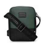 Tommy Hilfiger Unisex Crossbody Bag Solva – Olive & Black | Compact Utility Sling with Eva Laminated Bold Twill | 3D RWB Branding & Metal Hardware | Stylish Bag - Image 2