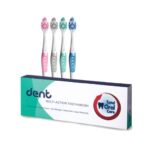 Toothbrush with Rounded Bristles, Tongue Cleaner, Gum Massager, Flexible Neck, Pack of 4 - Image 2