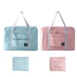 Travel Foldable Nylon Bag Portable Waterproof Handbag Folding Sport Weekend Shopping Luggage Bag Gym Sports Bag 2 Pc (Multicolor) - Image 2