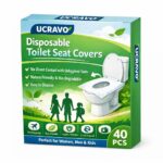 UCRAVO 40 Sheets Disposable Toilet Seat Covers - No Direct Contact with Unhygienic Seats | Nature Friendly & Bio-Degradable | Easy to Dispose | Must-Have Travel Hygiene Kit for Women Men & Kids - Image 2