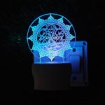 UKANI Islamic 3D Optical Illusion Acrylic Night Lamp, 7 Colors RGB Auto Colour Changing LED Plug and Play Night Light, Office Light, Best for Gift - Pack of 1 (SD128,Multicolour, 3 Inch) - Image 2