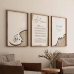 VIBBES Islamic Arabic Calligraphy Wall Art, Ayatal Kursi, Sabr and Kun Faya Kun, Set of 3-20x14 Inch Wooden Frame - Image 2