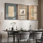 VIBBES Islamic Calligraphy Wall Art, Allah Ayatul Kursi Surah Fatiha, Framed Wall Art, Set of 3 (Large - 20x14 Inches, Beige) - Image 2