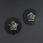 VNDRA® Allah Muhammad Arabic Calligraphy Wall Art, Acrylic Wooden, 2pcs Gold,Home, Office, Living Room, Bedroom, Dining Room, Kitchen, Bathroom, Hallway, Table, Islamic Room Decor (Gold Out Black) - Image 2