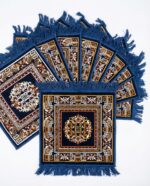 Velvet Pooja Aasan Mat 20x20 Inch Square | Soft Puja Asan for Mandir Sitting & God Idol | Multicolor Traditional Prayer Mat for Chowki Meditation Hawan | Multipurpose Pooja Mat - Image 2