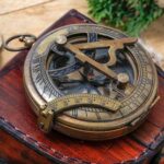 Vintage Sundial Compass for Hiking, Nautical Compass for Outdoor, Pocket Compass for Hiking, Camping Maritime Vintage Brass Sundial Compass Engraved Personalized Sundial Compass by TARANO Survey. - Image 2