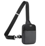 WILDHORN Mini Sling Bag for Men & Women | Anti-Theft Crossbody Sling Bag | Small Chest Bag & Fanny Pack for Travel, Running, Hiking & Sports (Black & Dark Grey) | Breathable Material - Image 2