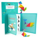 WUDLY® Magnetic Tangram Puzzle Book for Kids | Educational Brain Teaser Travel Toy | Montessori Learning Game with Pattern Cards | Wooden Geometric Shape Puzzle Game for Kids - Image 2
