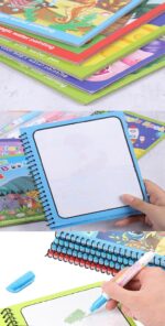 Water Marker Magic Book for Kids Reusable Coloring Book with Water Pen Mess-Free Cartoon Drawing & Educational Activity Pad Quick Dry Magic Painting for Boys & Girls - Image 2
