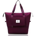 Waterproof Foldable Travel Bag for Women | 41 Liters Capacity | Shoulder Bags | Hand Bag for Ladies Personal Items Expandable Travel Bag, Carry Weekender Luggage for Travelling (Wine) - Image 2