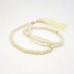White Pearl Tasbih, Tasbih for Muslim 100 Round Beads, Islamic Salat Prayer tasbih Ramadan Gift - Image 2