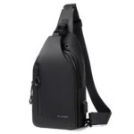 WildHorn Crossbody Sling Bag for Men | Water-Resistant Chest & Shoulder Bag with USB Charging Port, Earphone Hole & Multi-Compartment Storage for Travel & Daily Use (Black) - Image 2