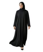 Women Premium Firdous Fabric Abaya Burqa with Black Embroidered Sleeve Cuff | Designer Modest Wear | Classic Fit | Long Sleeves | Without Dupatta - Image 2