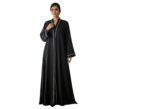 Women's Black Burqa with White Piping Trim, Full Length Islamic Modest Wear Burqa for women and girl suitable up to 65kg body weight has NO DUPATTA - Image 2