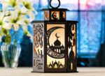 Wooden Islamic Ramadan Lantern with Openable Door - Decorative Lamps for Home Decor. (Dark Brown) - Image 2