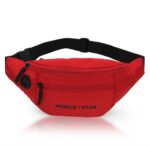 World Star Polyester Waist Pack Travel Handy Hiking Zip Pouch Document Money Phone Belt Sport Bag for Men and Women and Adult | Red-1 | Rock red Waist Bag - Image 2