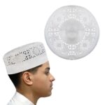 ZOAS Muslim Namaz Cap (Topi) For Men's For Islamic Prayer (Namaz) In Off-white Color With Little Stars With Shiny Look - Image 2