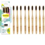 awenest Bamboo Toothbrush With Charcoal Activated Soft Bristles - Pack of 9 | Treated With Neem Oil | For Fungus Protection | Bpa Free, Biodegradable And Compostable Handle | Eco-friendly | - Image 2