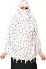 ladies face protection Cotton Scarf, protection from UV rays, scarf of cotton, cotton face mask for summer, white hijab for girls, two wheeler scarf for ladies. - Image 2