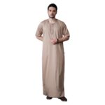 mashroo Beige Andak Half Sleeve Thoe Jubba for Men (M) - Image 2