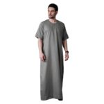 mashroo Green Rizbin Half Sleeve Thobe Jubba for Men (S) - Image 2
