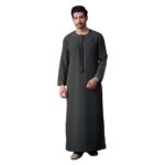 mashroo Yalin Emrati Deep Green Thobe Jubba for Men - Image 2