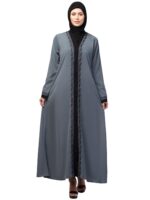 simple latest stylish embroidered front open abaya burqas for Women and girls - Image 2
