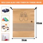 Kuber Industries Pack of 10 Shoe Bags | Shoe Bags for Travel | Non-Woven Shoe Storage Bags | Storage Organizers Set | Shoe Cover with Transparent Window | Shoe Dori Cover | Beige - Image 4