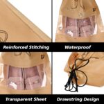 Kuber Industries Pack of 10 Shoe Bags | Shoe Bags for Travel | Non-Woven Shoe Storage Bags | Storage Organizers Set | Shoe Cover with Transparent Window | Shoe Dori Cover | Beige - Image 5