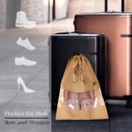 Kuber Industries Pack of 10 Shoe Bags | Shoe Bags for Travel | Non-Woven Shoe Storage Bags | Storage Organizers Set | Shoe Cover with Transparent Window | Shoe Dori Cover | Beige - Image 6