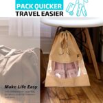 Kuber Industries Pack of 10 Shoe Bags | Shoe Bags for Travel | Non-Woven Shoe Storage Bags | Storage Organizers Set | Shoe Cover with Transparent Window | Shoe Dori Cover | Beige - Image 7