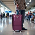 Expandable Foldable Duffel Bag with Detachable Wheels, 64L Large Capacity Rolling Travel Duffle Bag, Lightweight Carry on Luggage with Spinner Wheels, Weekend Gym Tote Bag, Deep Purple, 64L (Large - Image 8