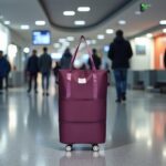 Expandable Foldable Duffel Bag with Detachable Wheels, 64L Large Capacity Rolling Travel Duffle Bag, Lightweight Carry on Luggage with Spinner Wheels, Weekend Gym Tote Bag, Deep Purple, 64L (Large - Image 9