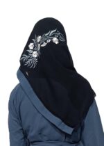 Grey Abaya Embroidery Work Stylish Burkha For Women Elegant Modest Wear Islamic Naqab Fashion - Image 6