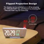 Digital Alarm Table Clock with Projector Display Snooze Function Temperature Alarm for Students Bedroom Clock Digital Clock with Rotating Projection Adjustable Brightness - Image 4