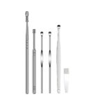 Ear Cleaning kit - 6 PCs Set Reusable Ear Wax Cleaner set with Brush & Storage Box - Ear Wax Remover Tool kit with Ear Curette Safety Cleaner and Spring Ear Buds Cleaner-(6 Pc-set), Steel - Image 3