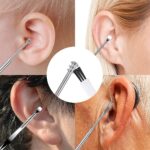 Ear Cleaning kit - 6 PCs Set Reusable Ear Wax Cleaner set with Brush & Storage Box - Ear Wax Remover Tool kit with Ear Curette Safety Cleaner and Spring Ear Buds Cleaner-(6 Pc-set), Steel - Image 5