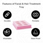 Heavy Duty Plastic Facial 6 Cup Tray | Multi-Section Salon Treatment Tray for Facial, Bleach, Hair Spa & Hair Coloring (Blue) - Image 3