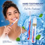 MAXI Candy Hard Bristle Manual Toothbrush for Adults with Anti-Bacterial Travel Case | Big Brush Head for Deep Plaque Removal & Stain Cleaning | Multicolor Pack of 6 - Image 5